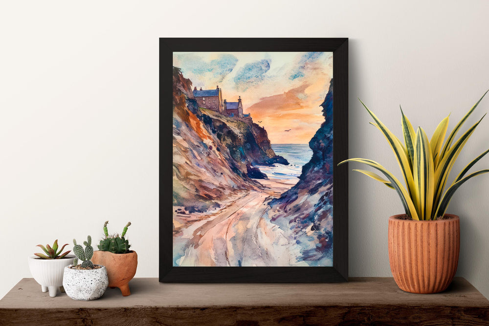 St Agnes Watercolor Poster Wall Art St Agnes Wall Hanging Home Décor St Agnes Gift Art Lovers United Kingdom Wall Art