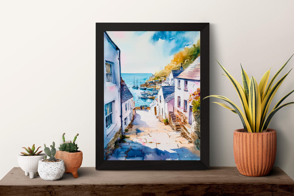 Polperro Watercolor Poster Wall Art Polperro Wall Hanging Home Décor Polperro Gift Art Lovers United Kingdom Wall Art