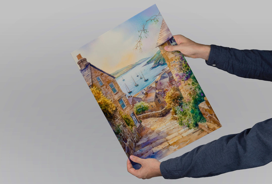 Mousehole Watercolor Poster Wall Art Mousehole Wall Hanging Home Décor Mousehole Gift Art Lovers United Kingdom Wall Art