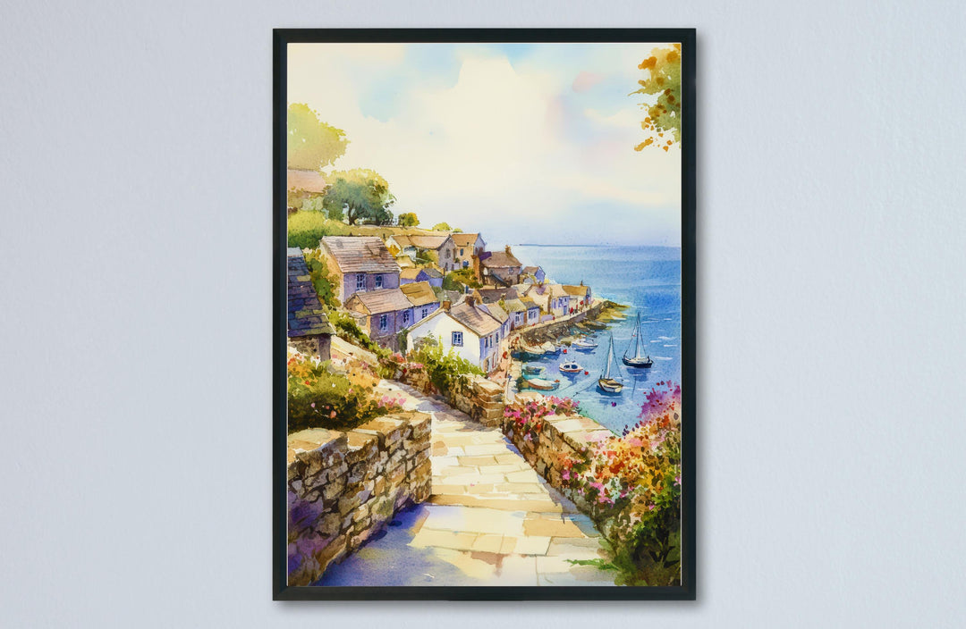 Mevagissey Watercolor Poster Wall Art Mevagissey Wall Hanging Home Décor Mevagissey Gift Art Lovers United Kingdom Wall Art