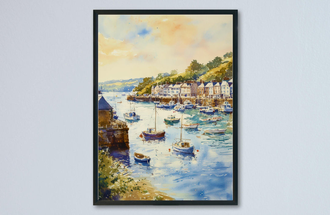 Fowey Watercolor Poster Wall Art Fowey Wall Hanging Home Décor Fowey Gift Art Lovers United Kingdom Wall Art