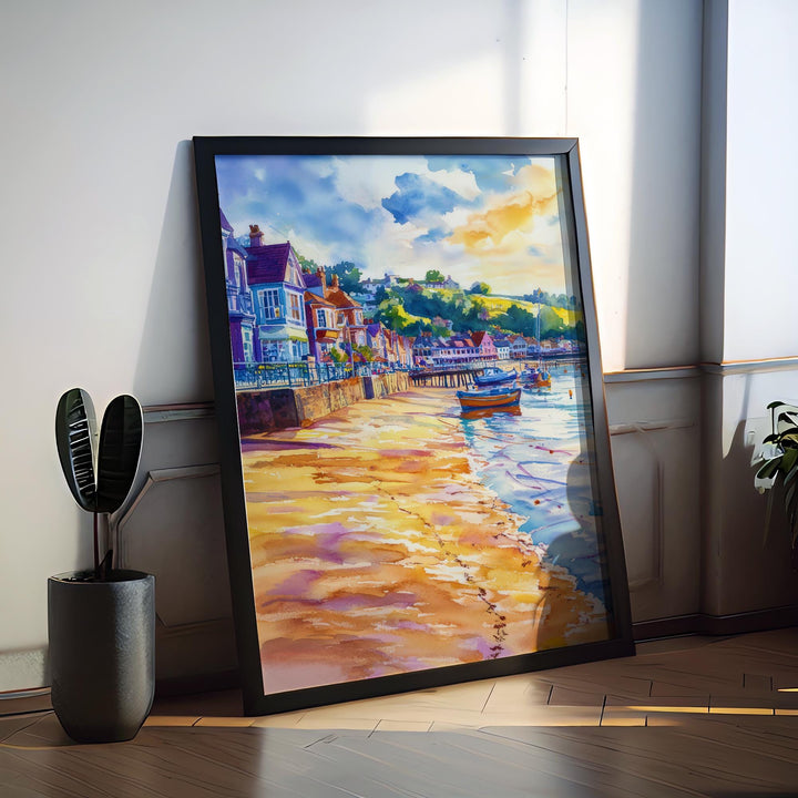Teignmouth Watercolor Poster Wall Art Teignmouth Wall Hanging Home Décor Teignmouth Gift Art Lovers United Kingdom Wall Art