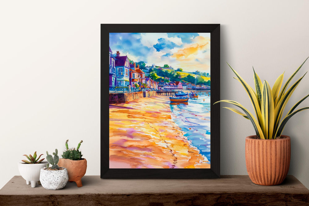 Teignmouth Watercolor Poster Wall Art Teignmouth Wall Hanging Home Décor Teignmouth Gift Art Lovers United Kingdom Wall Art