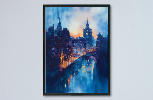 Leeds Watercolor Poster Wall Art Leeds Wall Hanging Home Décor Leeds Gift Art Lovers United Kingdom Wall Art