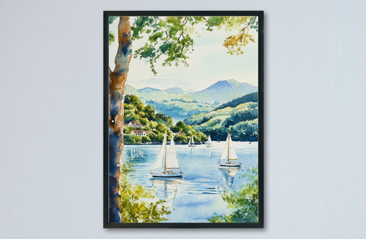 Windermere Watercolor Poster Wall Art Windermere Wall Hanging Home Décor Windermere Gift Art Lovers United Kingdom Wall Art