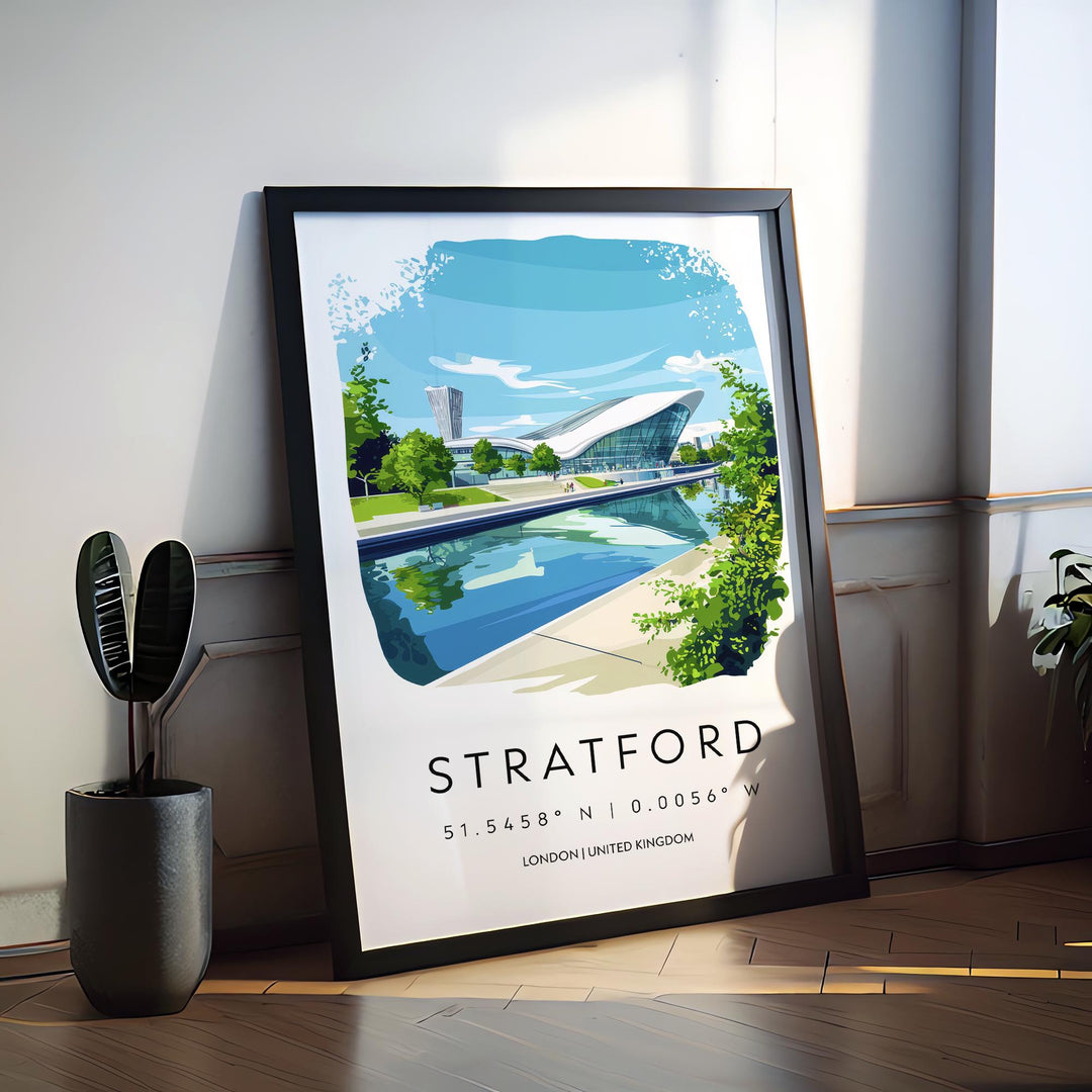Stratford Watercolor Poster Stratford England Travel Print Wall Art Stratford Home Decor Stratford Gift Art Lovers UK Shakespeare