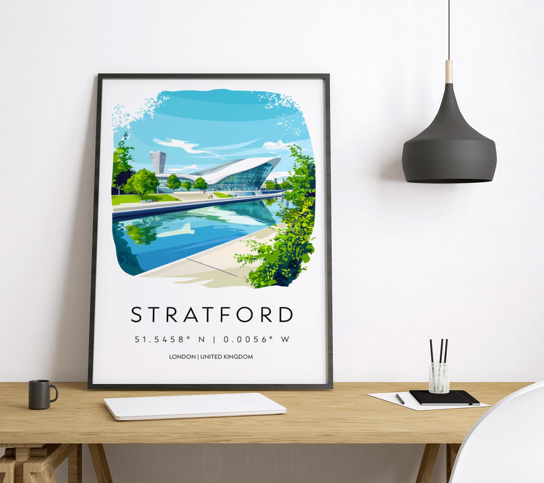 Stratford Watercolor Poster Stratford England Travel Print Wall Art Stratford Home Decor Stratford Gift Art Lovers UK Shakespeare