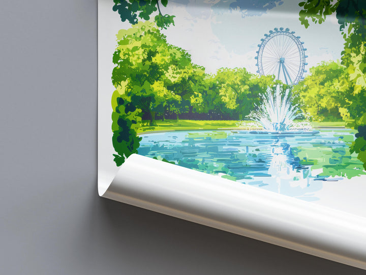 St James Park Watercolor Poster St James Park London Travel Print Wall Art St James Park Home Decor St James Park Gift Art Lovers UK Park