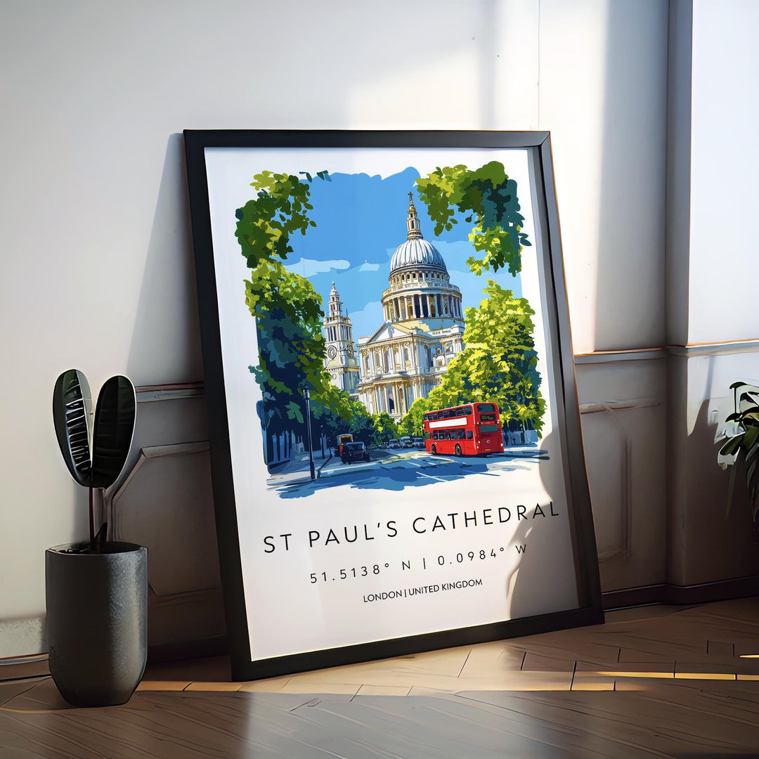 St Pauls Cathedral Watercolor Poster St Pauls Cathedral London Travel Print Wall Art St Pauls Cathedral Home Decor St Pauls Cathedral Gift