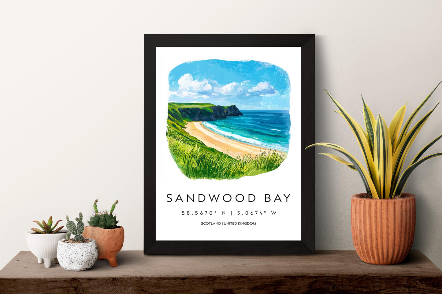 Sandwood Bay Watercolor Poster Sandwood Bay Scotland Travel Print Wall Art Sandwood Bay Home Decor Sandwood Bay Gift Art Lovers Wild Beach