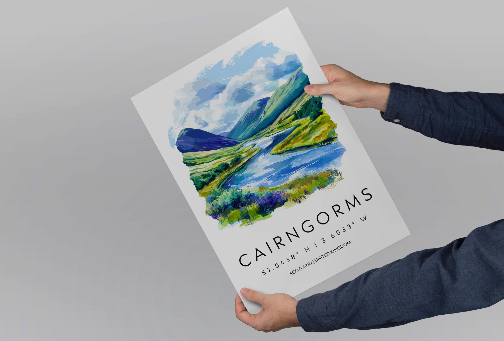 Cairngorms Watercolor Poster Cairngorms Scotland Travel Print Wall Art Cairngorms Home Decor Cairngorms Gift Art Lovers Highlands