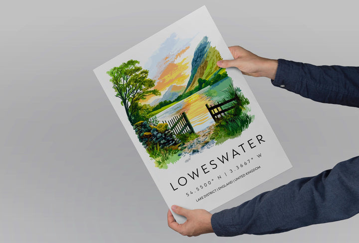 Loweswater Watercolor Poster Loweswater Lake District Travel Print Wall Art Loweswater Home Decor Loweswater Gift Art Lovers UK Lake