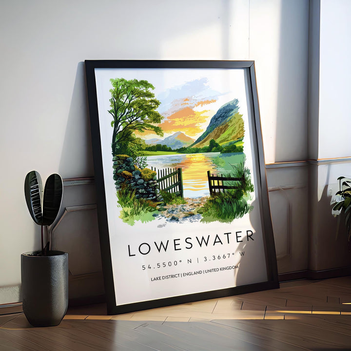 Loweswater Watercolor Poster Loweswater Lake District Travel Print Wall Art Loweswater Home Decor Loweswater Gift Art Lovers UK Lake