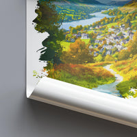 Ambleside Watercolor Poster Ambleside Lake District Travel Print Wall Art Ambleside Home Decor Ambleside Gift Art Lovers UK Village