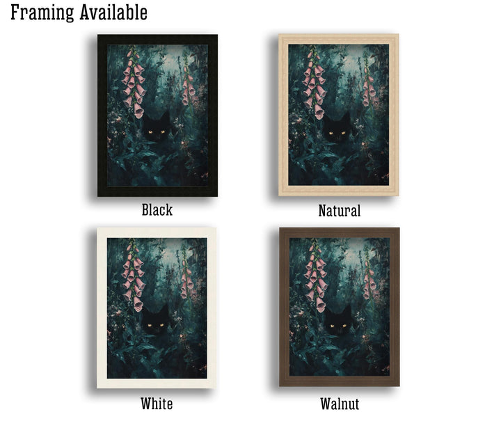 Foxglove Print | Vintage Forest Art, Watching Eyes