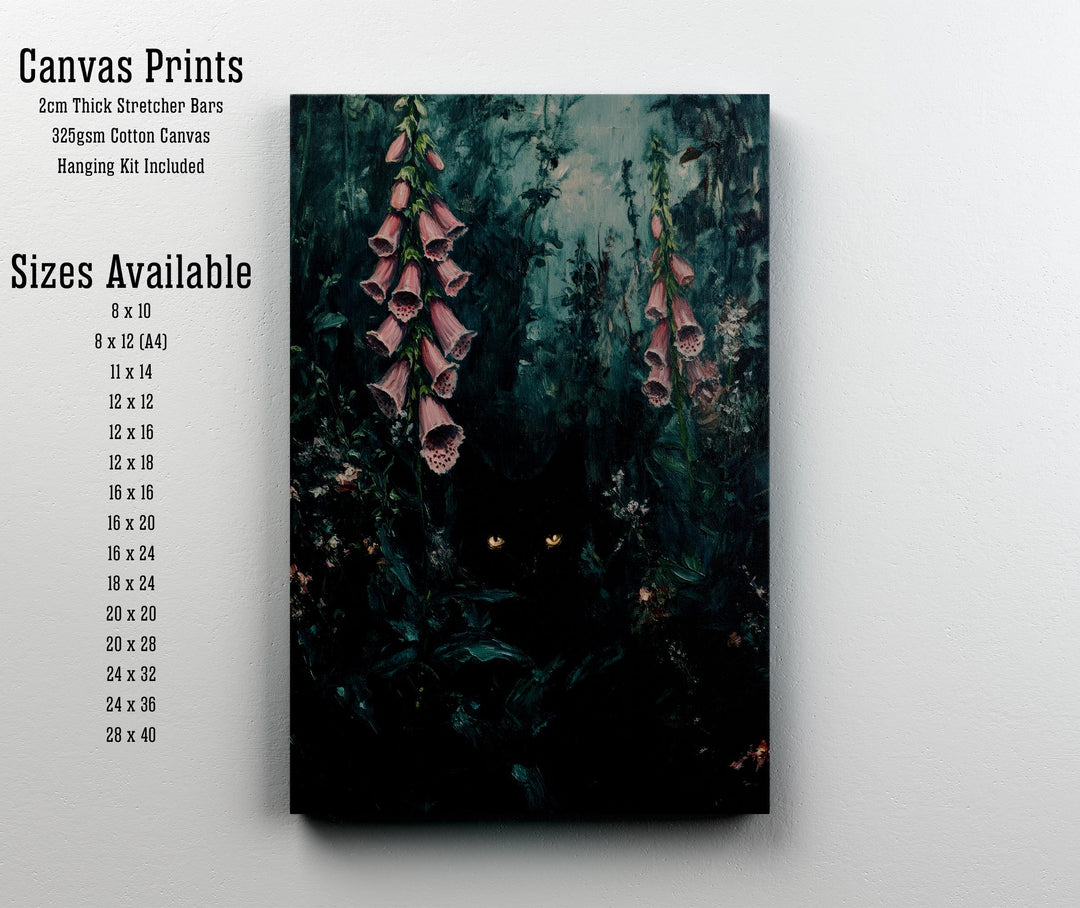 Foxglove Print | Vintage Forest Art, Watching Eyes