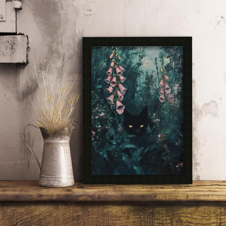Foxglove Print | Vintage Forest Art, Watching Eyes