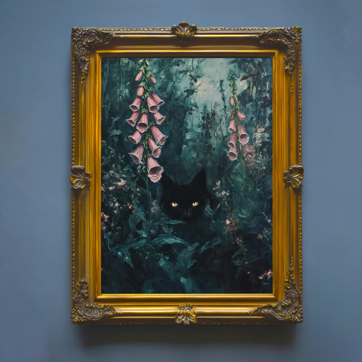 Foxglove Print | Vintage Forest Art, Watching Eyes