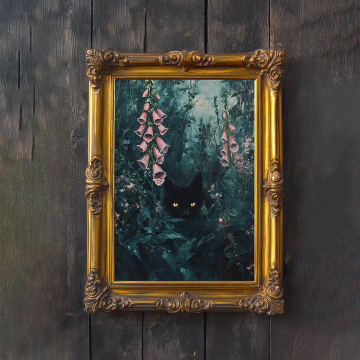 Foxglove Print | Vintage Forest Art, Watching Eyes