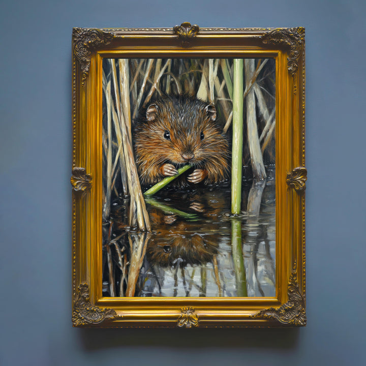 Water Vole Print: Vintage Riverbank Cottagecore Art