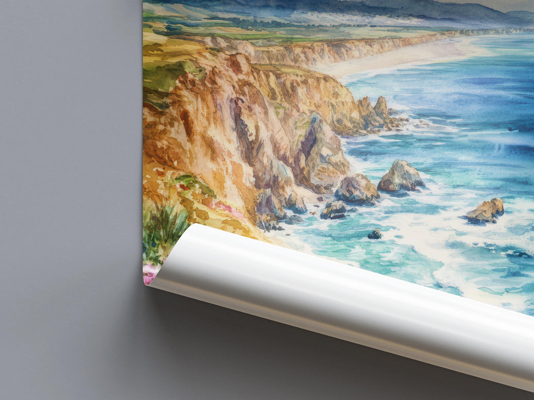 Pismo Beach Watercolor Poster Pismo Beach California Travel Print Wall Art Pismo Beach Home Decor Pismo Beach Gift Art Lovers Beach