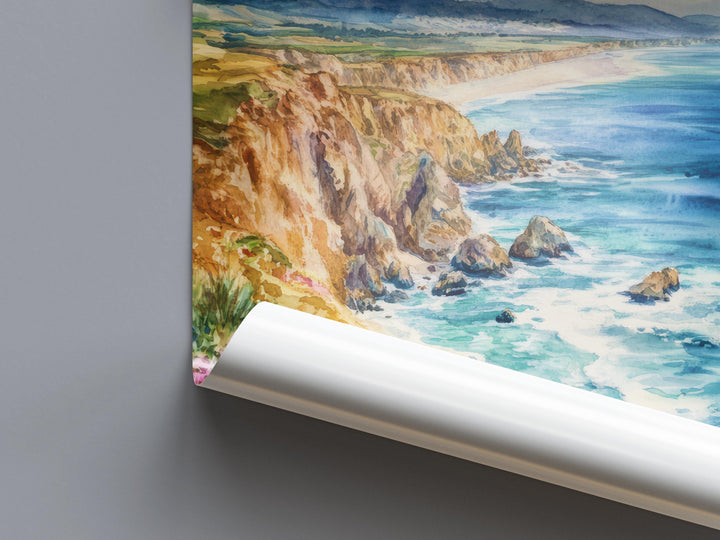 Pismo Beach Watercolor Poster Pismo Beach California Travel Print Wall Art Pismo Beach Home Decor Pismo Beach Gift Art Lovers Beach