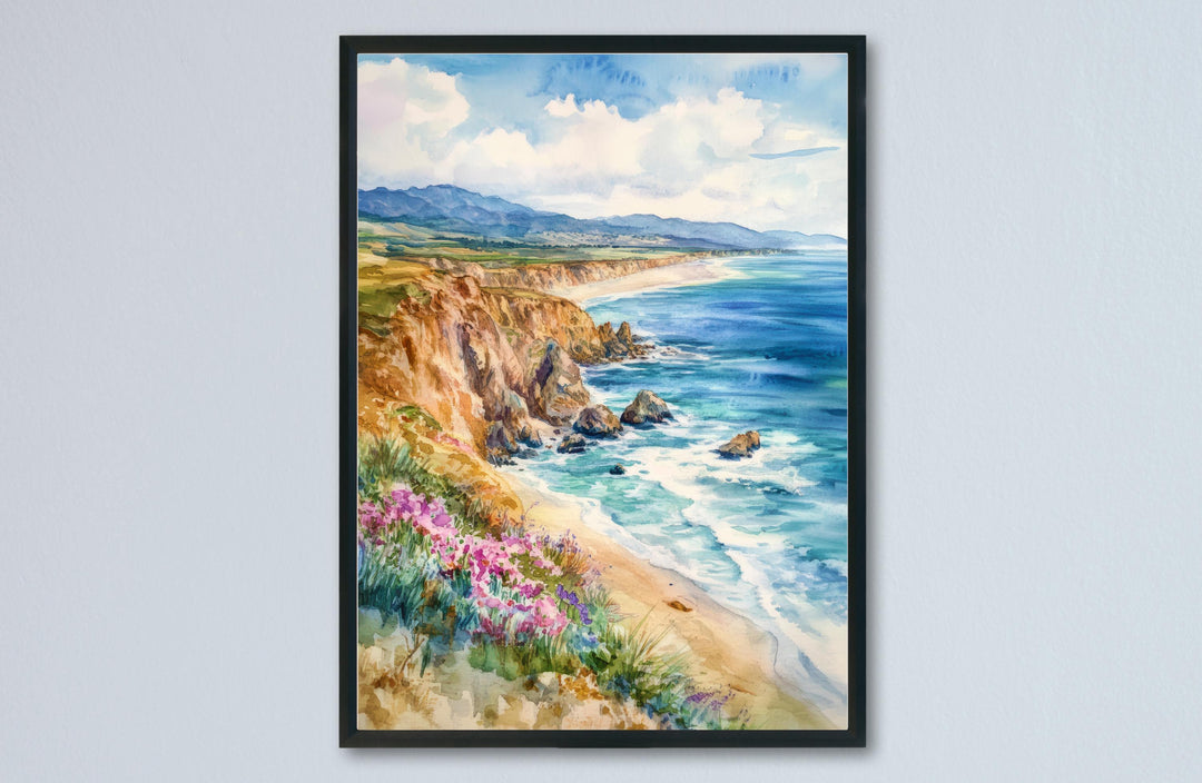 Pismo Beach Watercolor Poster Pismo Beach California Travel Print Wall Art Pismo Beach Home Decor Pismo Beach Gift Art Lovers Beach