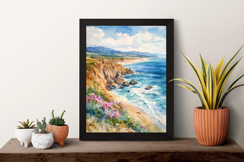 Pismo Beach Watercolor Poster Pismo Beach California Travel Print Wall Art Pismo Beach Home Decor Pismo Beach Gift Art Lovers Beach