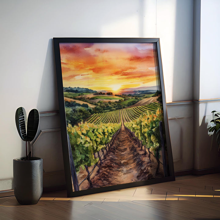 Paso Robles Watercolor Poster Paso Robles California Travel Print Wall Art Paso Robles Home Decor Paso Robles Gift Wine Country Art