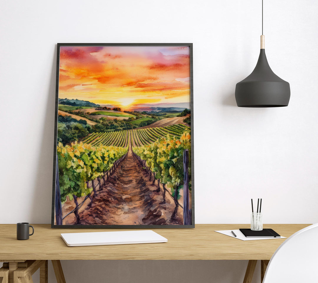 Paso Robles Watercolor Poster Paso Robles California Travel Print Wall Art Paso Robles Home Decor Paso Robles Gift Wine Country Art