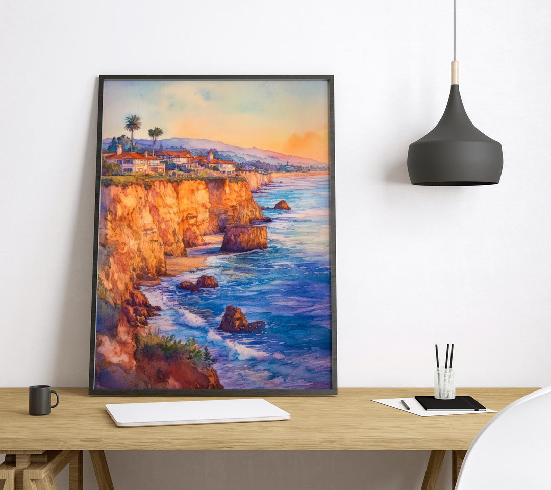Newport Beach Watercolor Poster Newport Beach California Travel Print Wall Art Newport Beach Home Decor Newport Beach Gift Art Lovers Beach