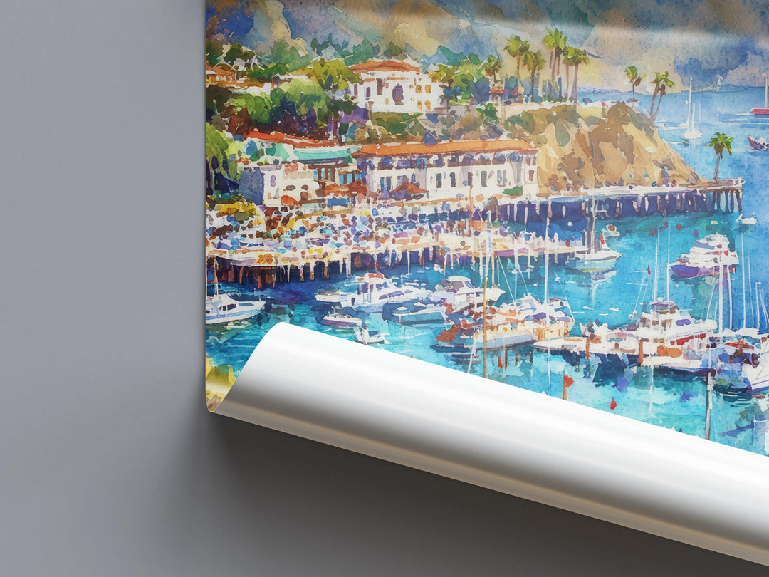 Catalina Island Watercolor Poster Catalina Island California Travel Print Wall Art Catalina Island Home Decor Catalina Island Gift Nature