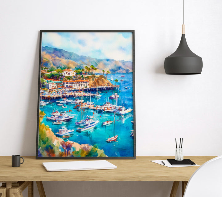 Catalina Island Watercolor Poster Catalina Island California Travel Print Wall Art Catalina Island Home Decor Catalina Island Gift Nature
