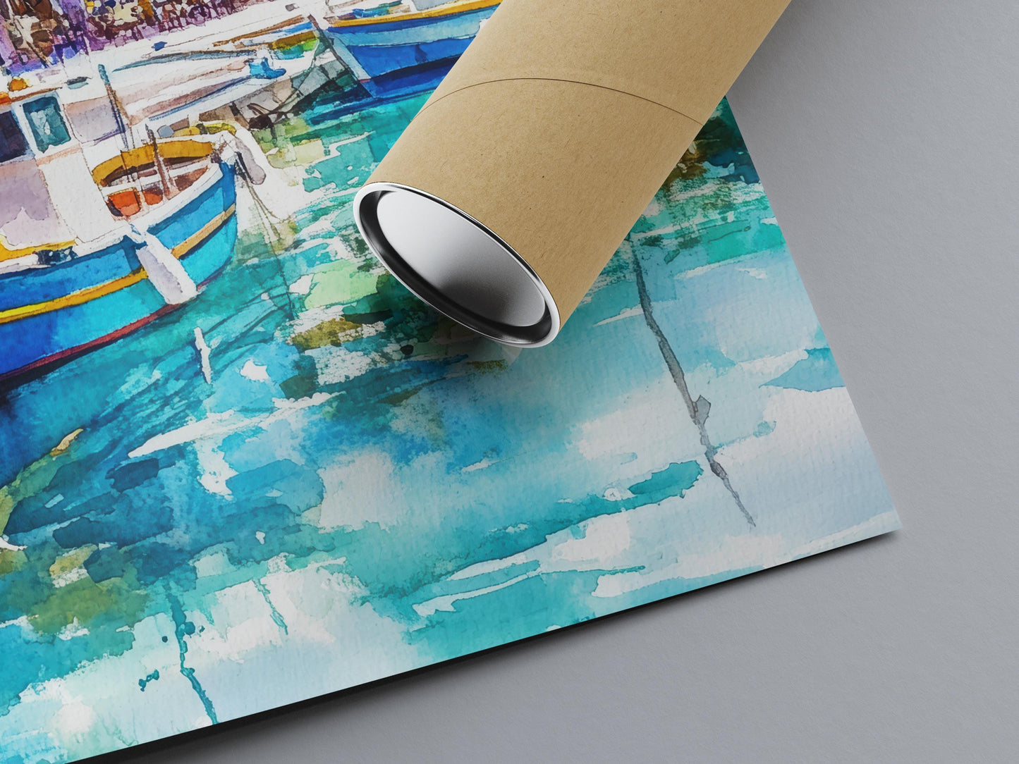 Samos Watercolor Poster Greece Travel Print Wall Art Home Decor Gift Greek Isle Souvenir Beach Vineyard Mountain View Wall Decor Hanging