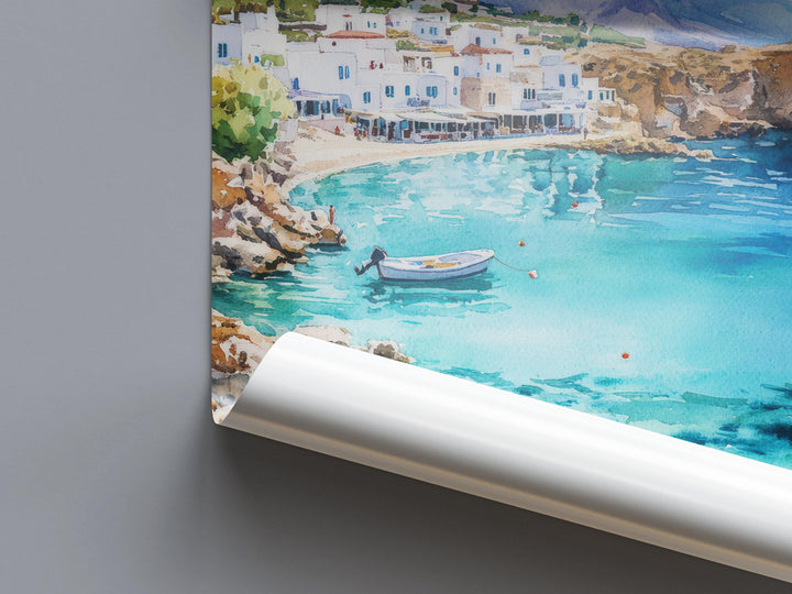 Crete Watercolor Poster Greece Travel Print Wall Art Home Decor Gift Greek Isle Souvenir Knossos Beach Balos Wall Decor Hanging