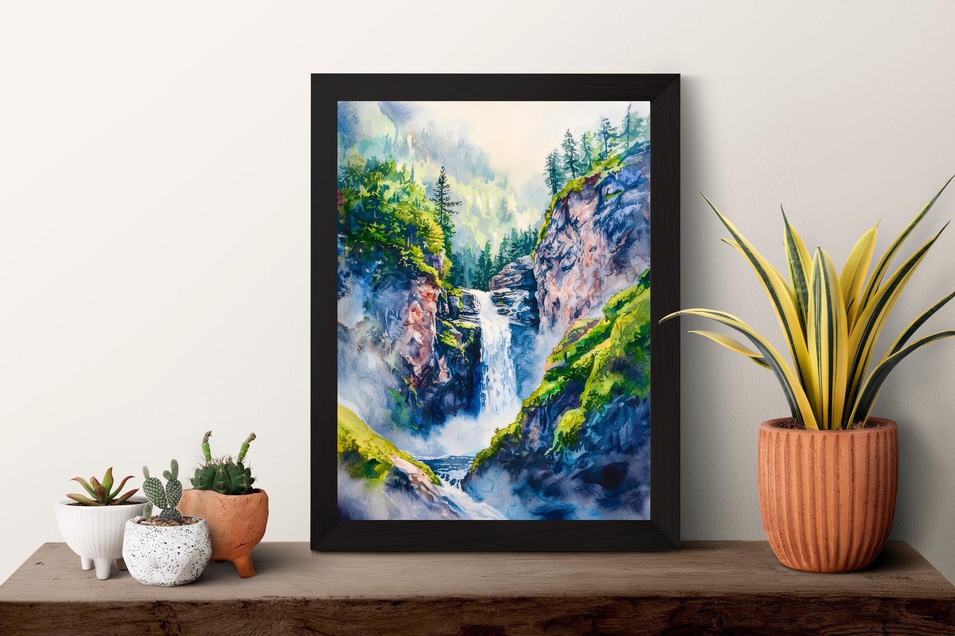 Reichenbach Falls watercolor poster Wall Art Reichenbach Falls Wall Hanging Home Décor Reichenbach Falls Gift Art Lovers Switzerland Art