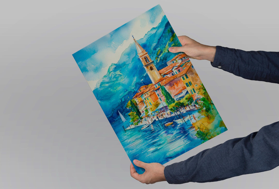 Lake Maggiore watercolor poster Wall Art Lake Maggiore Wall Hanging Home Décor Lake Maggiore Gift Art Lovers Switzerland Art Lover