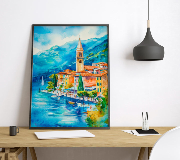 Lake Maggiore watercolor poster Wall Art Lake Maggiore Wall Hanging Home Décor Lake Maggiore Gift Art Lovers Switzerland Art Lover