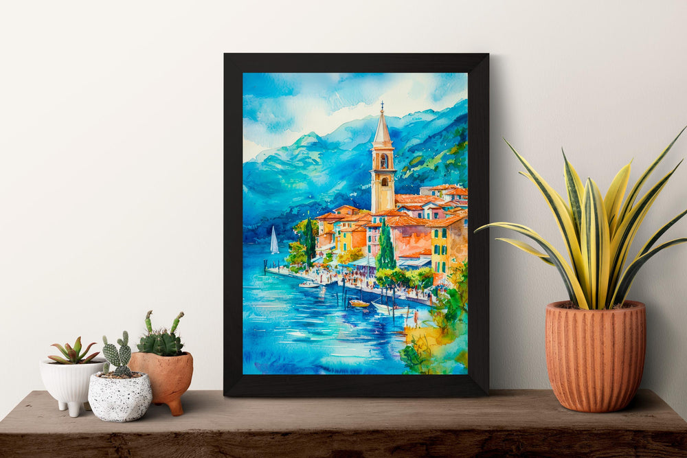 Lake Maggiore watercolor poster Wall Art Lake Maggiore Wall Hanging Home Décor Lake Maggiore Gift Art Lovers Switzerland Art Lover
