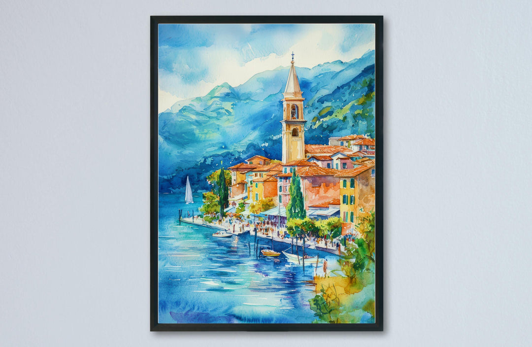 Lake Maggiore watercolor poster Wall Art Lake Maggiore Wall Hanging Home Décor Lake Maggiore Gift Art Lovers Switzerland Art Lover