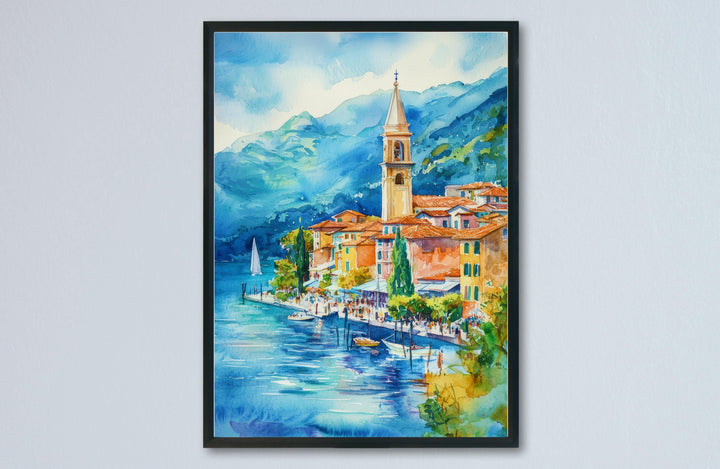 Lake Maggiore watercolor poster Wall Art Lake Maggiore Wall Hanging Home Décor Lake Maggiore Gift Art Lovers Switzerland Art Lover