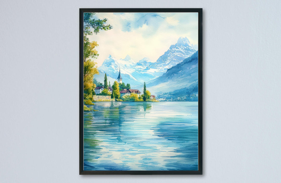 Lake Lucerne watercolor poster Wall Art Lake Lucerne Wall Hanging Home Décor Lake Lucerne Gift Art Lovers Switzerland wall art