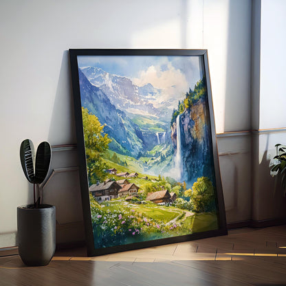 Grindelwald watercolor poster Wall Art Grindelwald Wall Hanging Home Décor Grindelwald Gift Art Lovers Switzerland Art Lover Gift