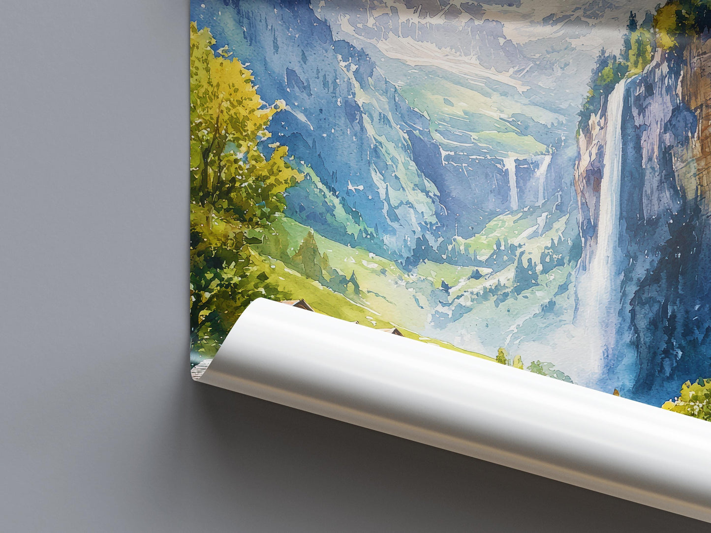 Grindelwald watercolor poster Wall Art Grindelwald Wall Hanging Home Décor Grindelwald Gift Art Lovers Switzerland Art Lover Gift