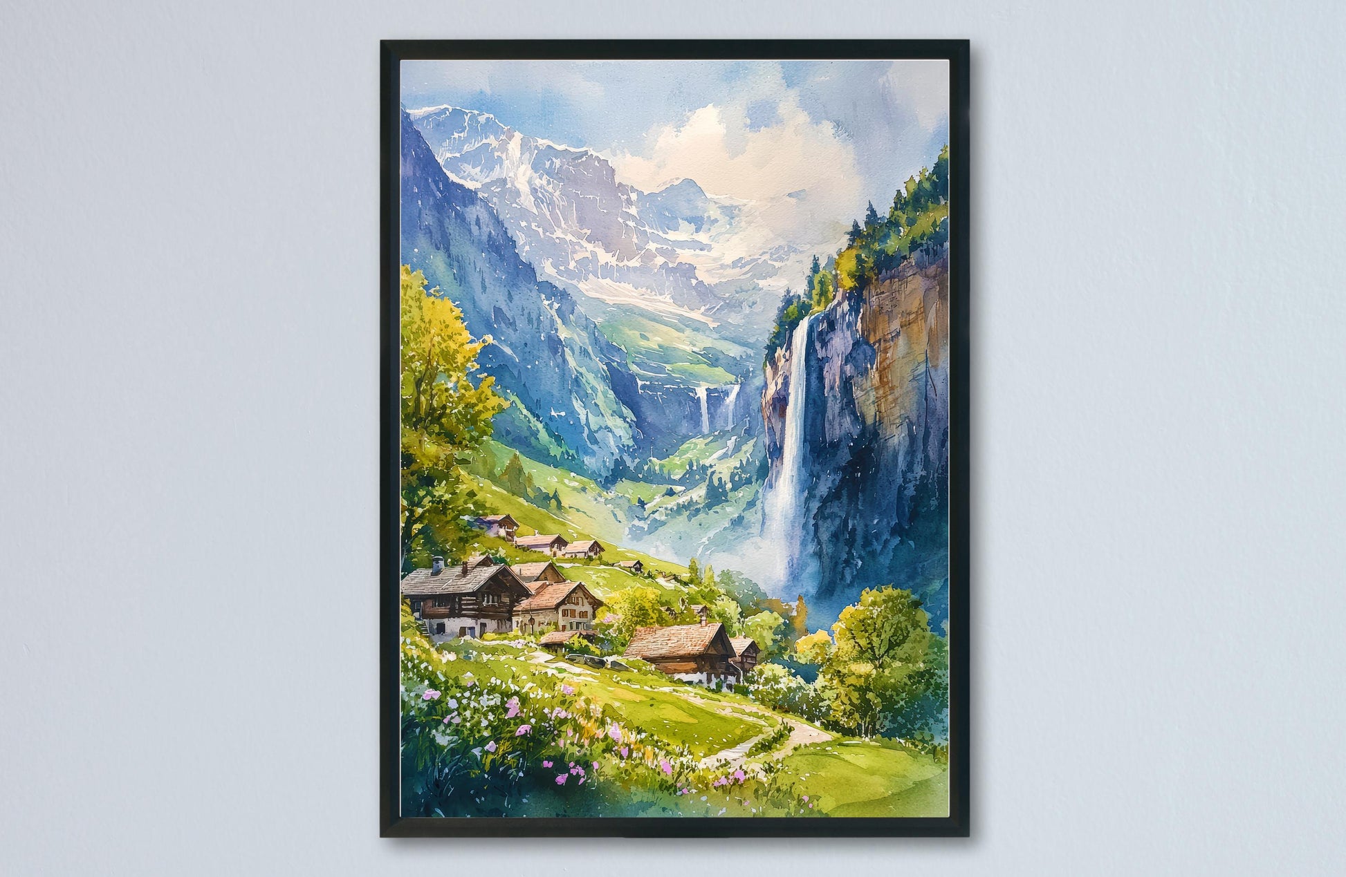 Grindelwald watercolor poster Wall Art Grindelwald Wall Hanging Home Décor Grindelwald Gift Art Lovers Switzerland Art Lover Gift