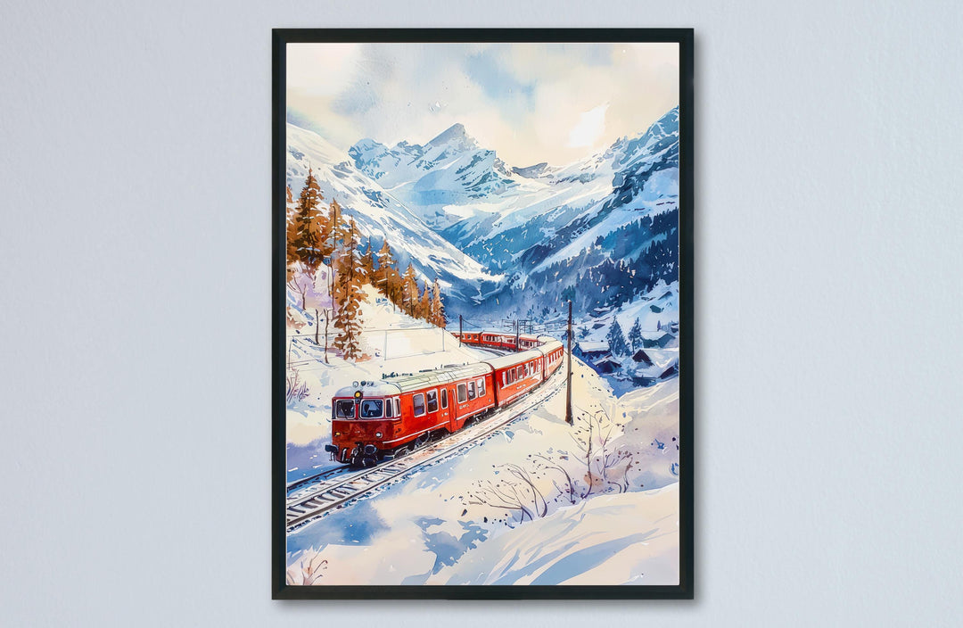 Glacier Express watercolor poster Wall Art Glacier Express Wall Hanging Home Décor Glacier Express Gift Art Lovers Switzerland Art Lover