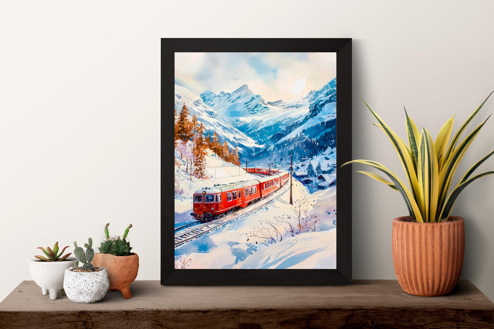 Glacier Express watercolor poster Wall Art Glacier Express Wall Hanging Home Décor Glacier Express Gift Art Lovers Switzerland Art Lover