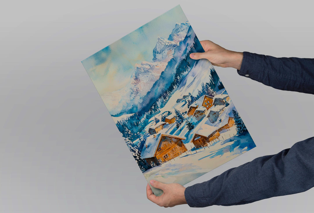 Arosa watercolor poster Wall Art Arosa Wall Hanging Home Décor Arosa Gift Art Lovers Switzerland Art Lover Gift Switzerland wall art