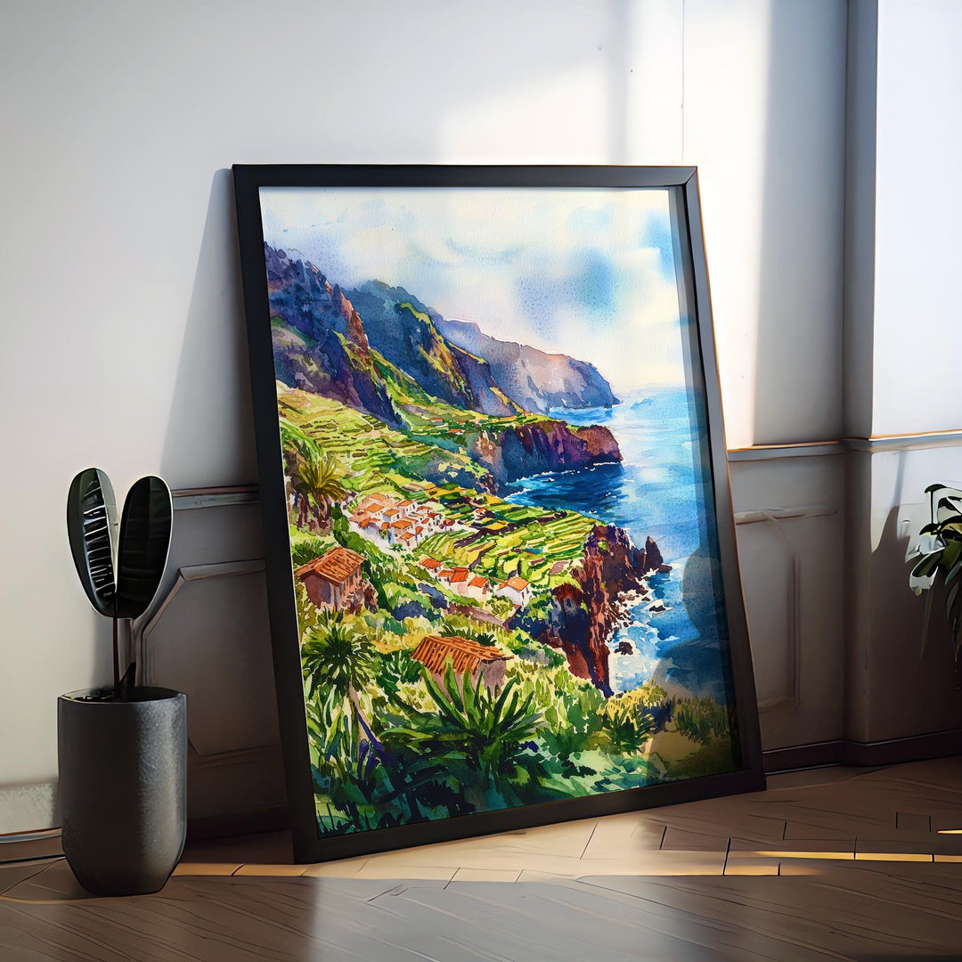 Madeira watercolor poster Wall Art Madeira Wall Hanging Home Décor Madeira Gift Art Lovers Portugal Art Lover Gift Portugal wall art