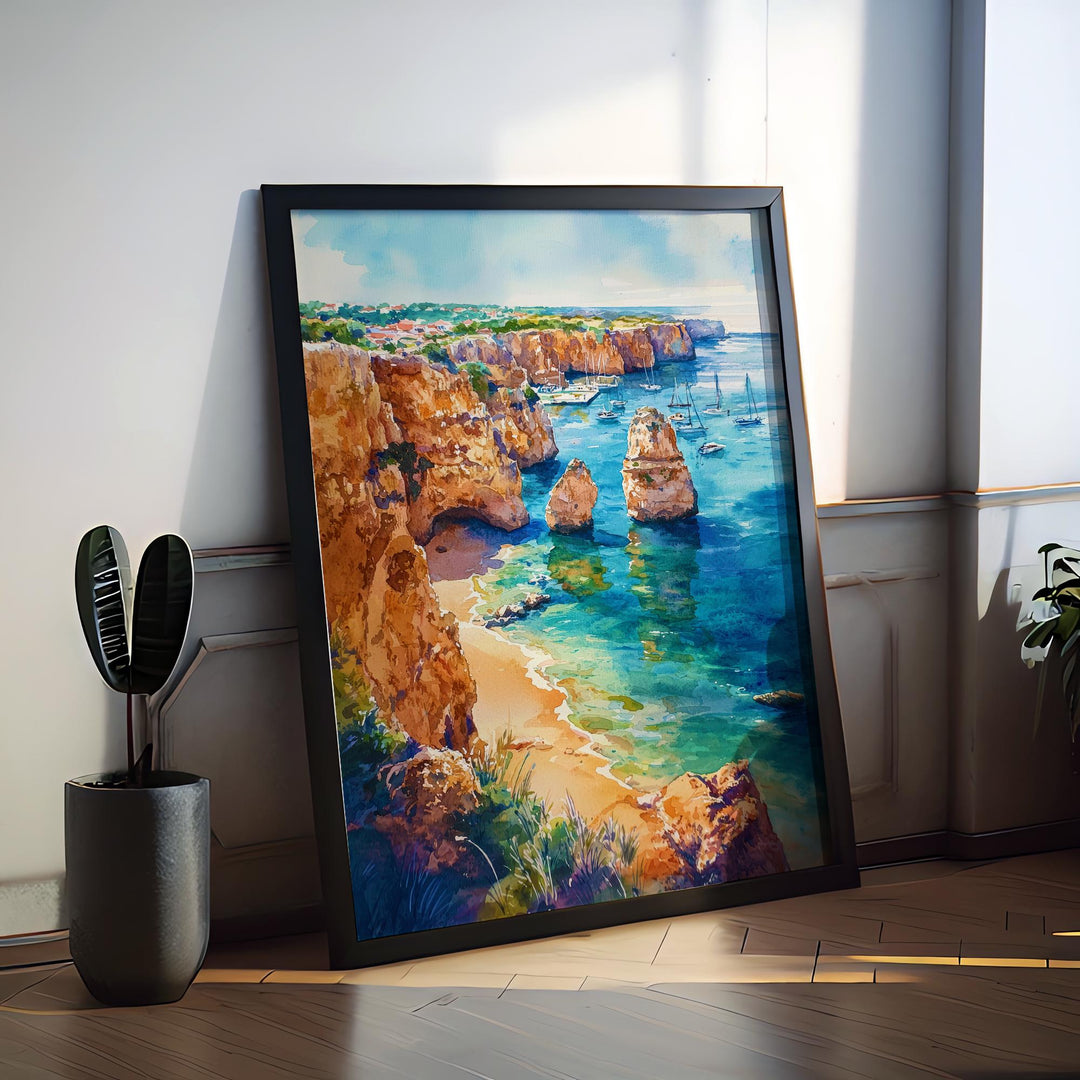 Lagos watercolor poster Wall Art Lagos Wall Hanging Home Décor Lagos Gift Art Lovers Portugal Art Lover Gift Portugal wall art